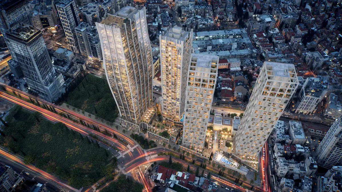 Architectural illustration of the Midtown Jerusalem towers