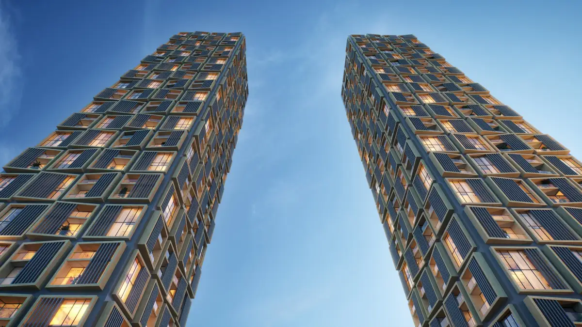 Residential towers, architectural illustration